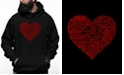LA Pop Art Men's Country Music Heart Word Art Hooded Sweatshirt